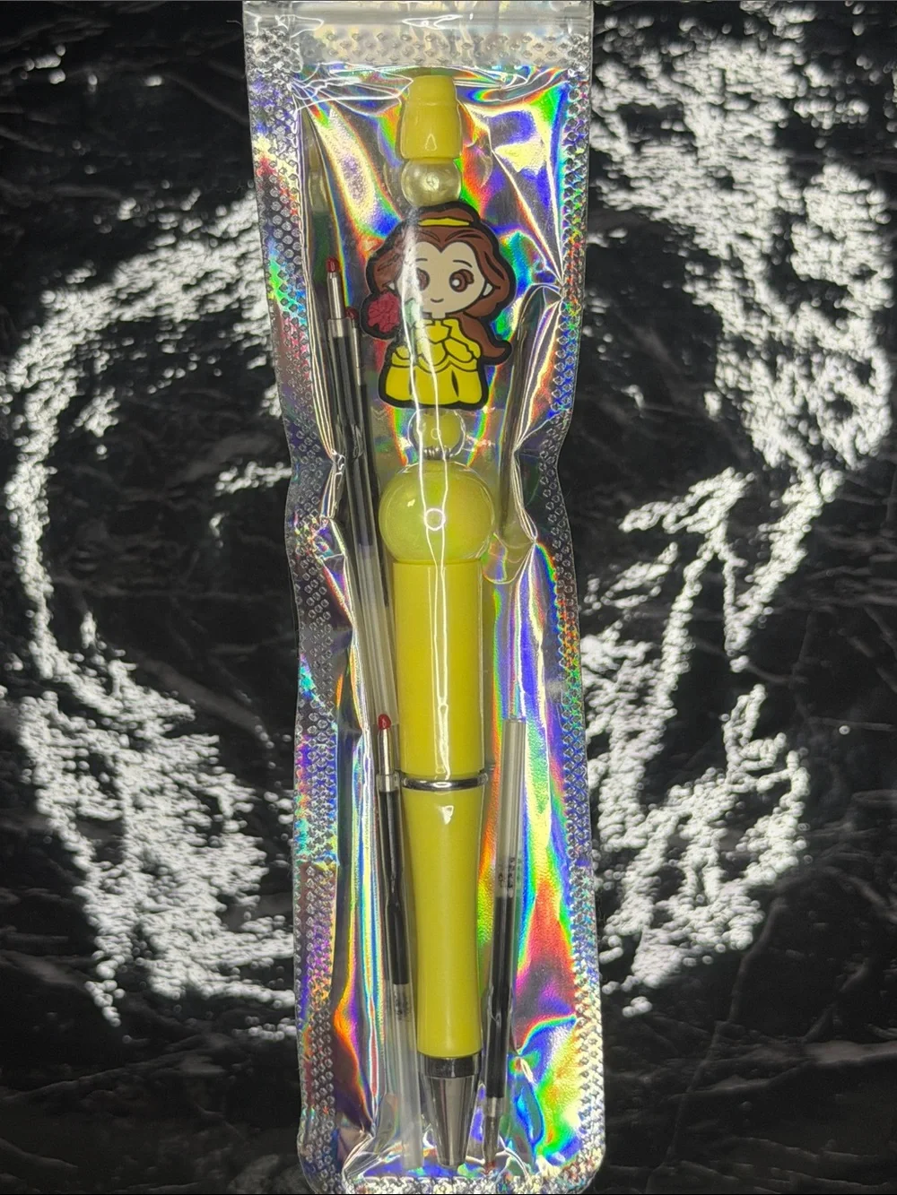Belle Focal Bead Pen Black and Blue Ink